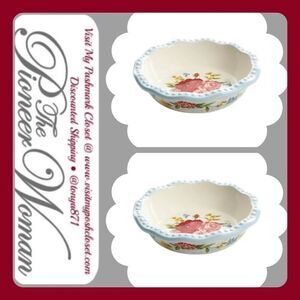 🦋 New Pioneer Woman Sweet Rose Mini 5” Pie Pans, Set of 2